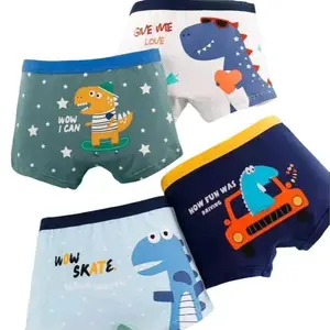 #065 (Isi 4 Pcs,6 Pcs,1 Lusin) Celana Boxer Anak Laki Laki /Celana Pendek Anak Laki laki usia 1-13 tahun (Celana Pendek Boxer anak cowo Fashion) Fashion Cuci Dingin Underwear  random warna pakaian dalam celana dalam  anak boxer  anak