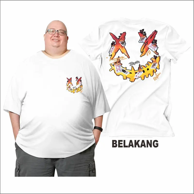Jk  Bb 150 Kg Kaos Jumbo Big Size Dewasa X Card 2XL Sampai 7XL Pria Dan Wanita Bahan Semi Katun Combed 24s 4