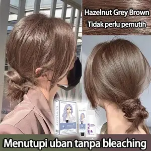 【Beli 100ml gratis 100ml】 STYLE FIT cat rambut ash brown*200ml pewarna rambut pria dan wanita ，semir original hair colour ，Tidak perlu pemutih （hair color，cat rambut，cat rambut coklat，cat rambut brown milk tea，cat rambut brown，cat rambut caramel brow）