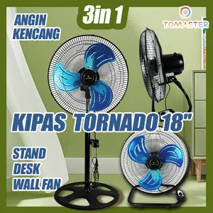 Kipas angin besi JUMBO 18”  Tomaster 3in1 / TORNADO Fan/ stand Fan/kipas angin/kipas angin dinding/kipas/kipas angin berdiri/kipas angin ac Fan