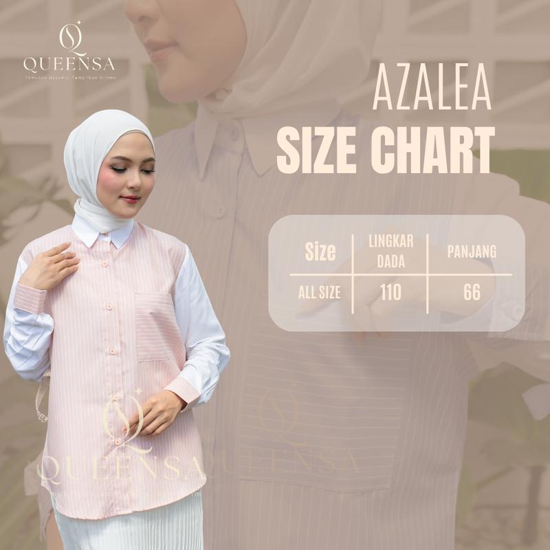 Product Introduction of Queensa - Kemeja Azalea Wanita Salur Katun Rayon Polos + Pita | Blouse Lengan Panjang Stylish & Nyaman | Outfit Hijab Casual Terbaru 0