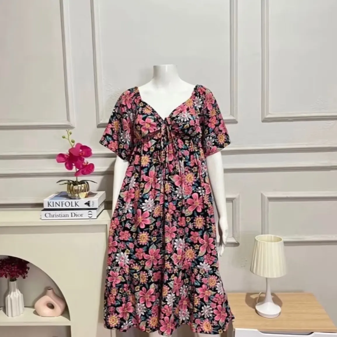 Daster Fanna Kerut Serut Rayon Premium Motif Cantik Sabrina Fit Wanita Busui