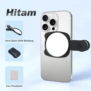 Klip cermin selfie cermin selfie HD reflektor ponsel belakang dengan kotak penyimpanan klip lossless universal portabel cermin ponsel cermin selfie kamera belakang cermin ponsel cermin selfie