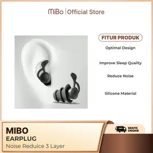 Mibo Penutup Telinga Earplug Noise Reduction 3 Layer Kuping Black