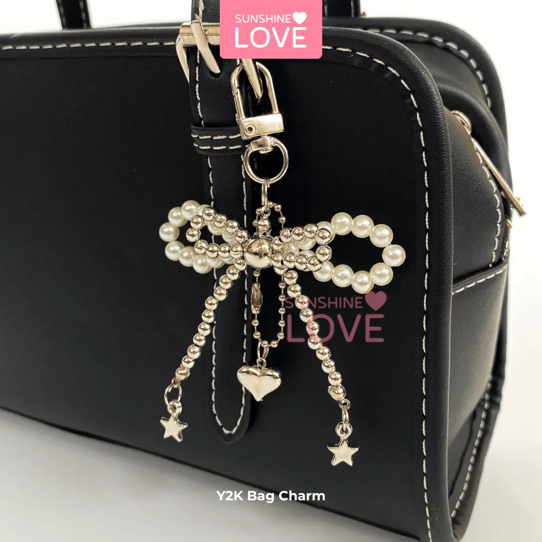 Sunshinelove - Gantungan Kunci Tas Ribbon Keychain - Bag Charm Love Ribbon Y2K