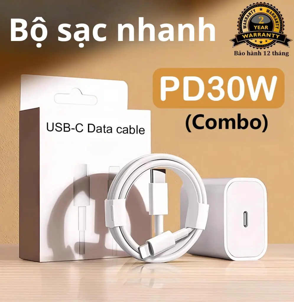 【Bộ sạc nhanh PD30W】Củ sạc nhanh+Dây sạc nhanh 1m，Type C to Light，Chip gốc nguyên tem，Sạc nhanh với nhiệt độ thấp，có thể sạc được 60% trong vòng 30 phút，Cho Tất cả các thiết bị trên thị trường, bao gồm cả điện thoại di động/máy tính bảng | BigBuy360 - bigbuy360.vn