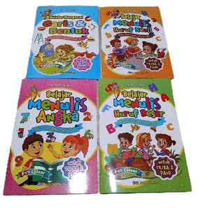 Buku Belajar Menulis Angka dan Garis Bentuk (B55) Full Color Books Hvs Putih