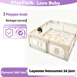 [Hadiah spesial]Playpen Anak / Pagar Bayi (120x180cm) - Area Bermain Luas untuk Berbalik/Warna Abu-abu/ Biru/GRATIS Pembatas Kasur/ Mainan Mandi Bola/Material Lateks/ Aman untuk Bayi