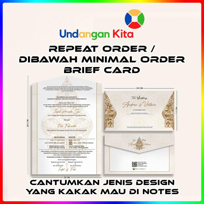 Gambar (100Pcs) Undangan Kita Repeat Order Atau Order Dibawah Minimal Order - RO Undangan JSM dari Undangan Kita Kota Administrasi Jakarta Barat 5 Tokopedia