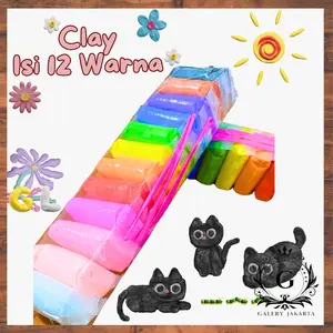 GaleryJak  Mainan Anak Clay Polymer Isi 12pcs Edukasi Slime Clay Dough Colour Play Squishy - Toys