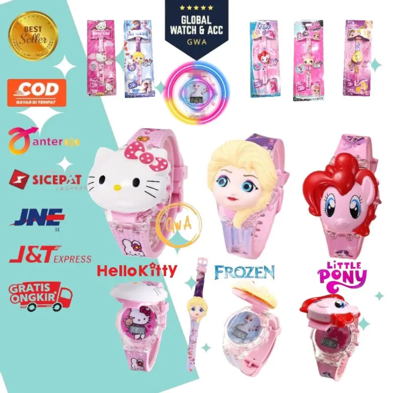 New Jam Tangan Anak Musik Melody Karakter Cewek Cowok Lampu Musik Warna Warni Lampu Music Cewek 2