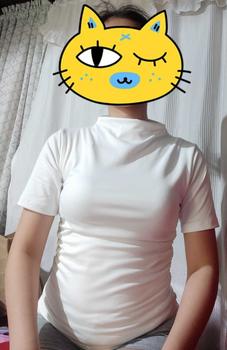 Product Review of Mafie. RAINAH Top Mock Neck Sleeves Side Ruched Slim-Fitting Basic Cotton Plain Spandex Fabric Full Length Womenswear Essential from A**✨ 2