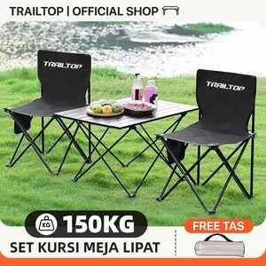 [READY] TrailTop Serbaguna Meja Camping Dan Kursi Lipat Outdoor 1 Set