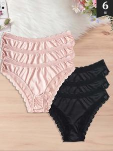 【ホットセリング】女性用シルクサテンレース三角パンティーセット、S-Xxlサイズ、ウェーブラースエッジ、柔らかい肌に優しい、フランスのエレガンスな日常用下着