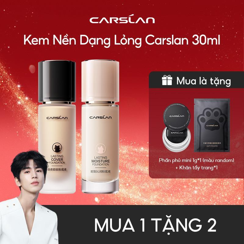 [TunPham97] Kem Nền Carslan Dạng Lỏng Kiểm Soát Dầu Lâu Trôi Chống Thấm Nước Suốt 30ml+[Free gifts] phấn phủ mini * 1+ khăn tẩy trang *1