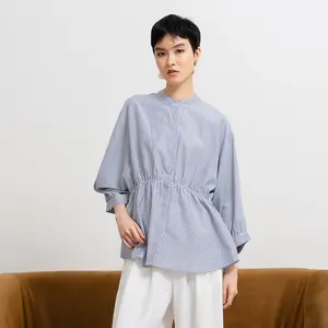 This Is April Baju Kemeja Katun Basic Ginera Blouse Wanita Elegan Casual Top Oversize