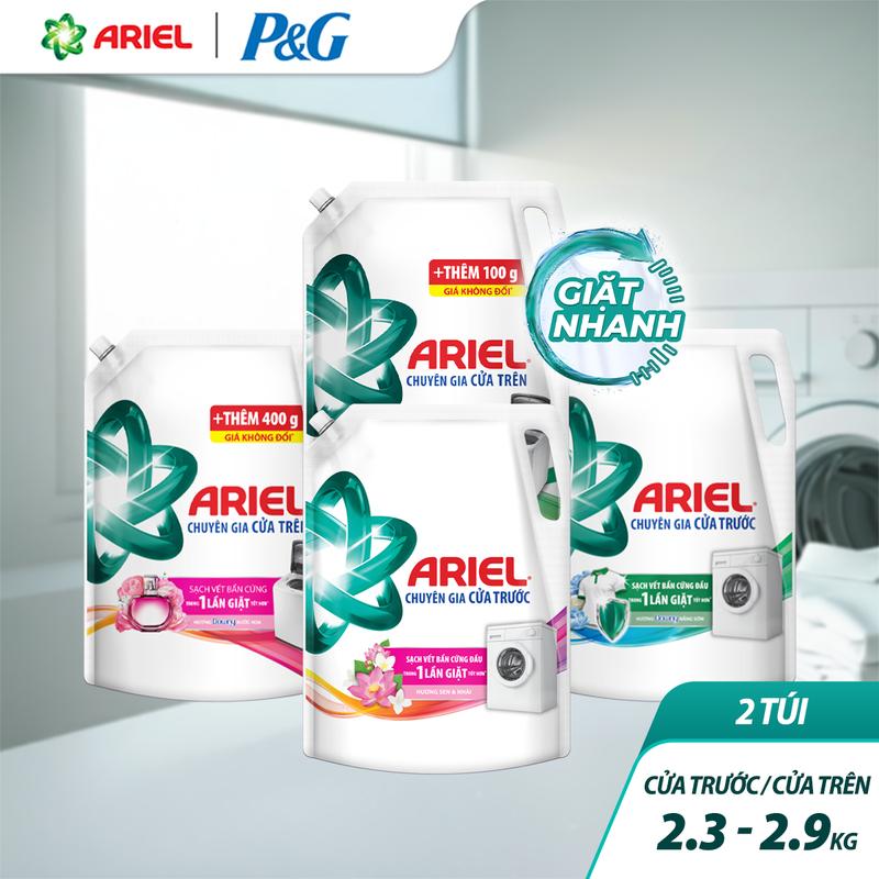   ƯU ĐÃI T12  Combo 2 Túi Nước giặt Ariel 2.3kg 2.5kg 2.7kg 2.9kg Cửa Trên  Cửa Trước các mùi hương 
