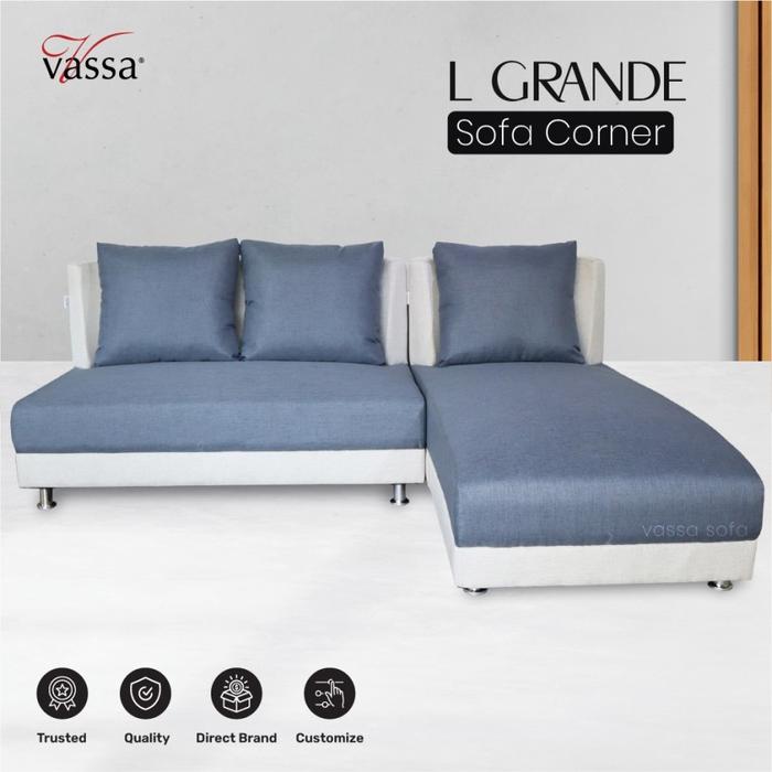 Gambar Sofa L Grande Sofa Corner Minimalis By Vassa dari Vassa Sofa & Home Kab. Bogor Tokopedia