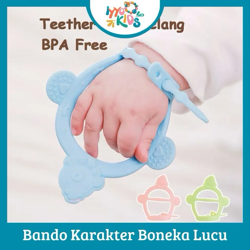 IYYO KIDS | Gigitan Bayi Teether Bentuk Gelang / Mainan Teether Bayi Silikon Lembut Aman Untuk Bayi / Mainan Bayi