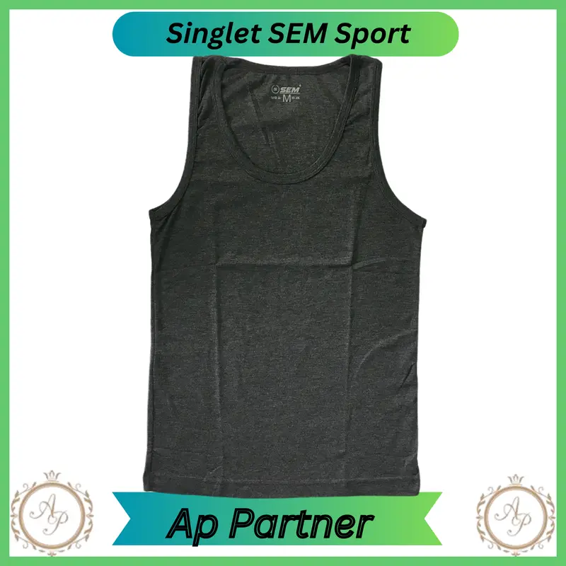 Grosir 3 Pcs - Singlet Pria Polos Bahan Katun SEM SPORT M - XXL | Kaos Dalam Laki Laki Gym 5
