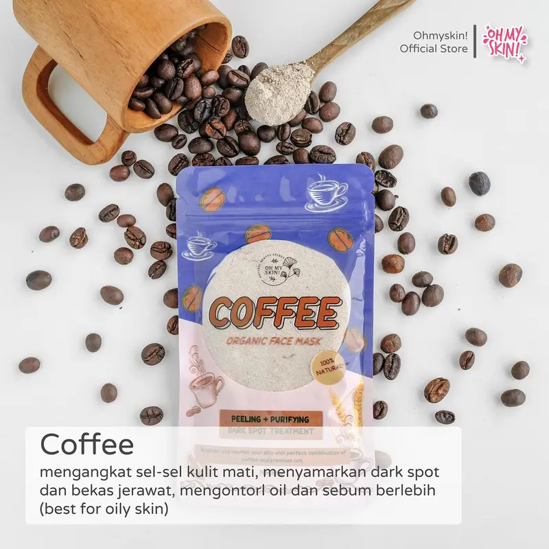 OH MY SKIN MASKER ORGANIK FULL SIZE 65gr Coffee Vitamin Wajah Choco Facial 4