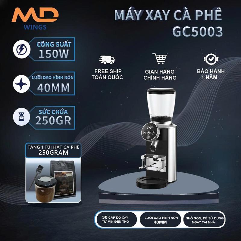 Máy máy xay cà phê MDWINGS GC5003 ,thép không gỉ cao cấp kích thước lưỡi 40mm Bh12 tháng