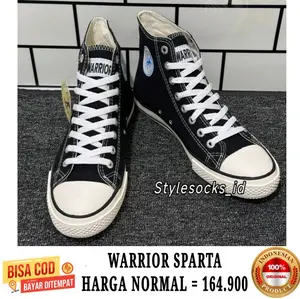 Sepatu Warrior Sekolah Black White High Original (Sepatu sekolah)