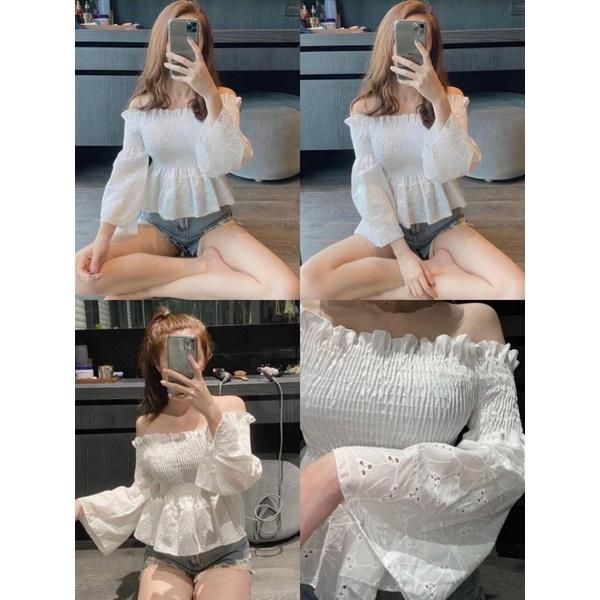 NEW atasan bkk top white serian,atasan off shoulder putih korean style ,sabrina ,peplum ,topkaret.deluna off shoulder 6