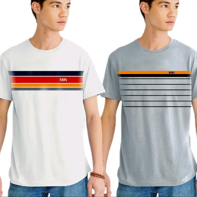 Buy 1 Get 1 Free(Dapat 2 Kaos)Pakaian Kaos Pria Wanita Dewasa MBA My Blank Apparel 100% Cotton 24s Edisi Motif Garis Salur Casual Formal. Baju Pria dan Wanita Dewasa -  Atasan Santai  Standar Lengan Pendek Distro Keren Katun Lembut Nyaman Panjang 0