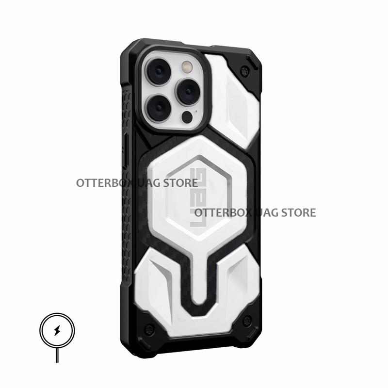 UAG iPhone 14 15 Pro Max / 14 15 Pro / 14 15 Plus / 14 15 / 13 Pro Max / 13 Pro / 13 Case Monarch Pro Carbon Fiber MagSafe Case with Built-in Magnet Casing Drop Protection iPhone Cover 6