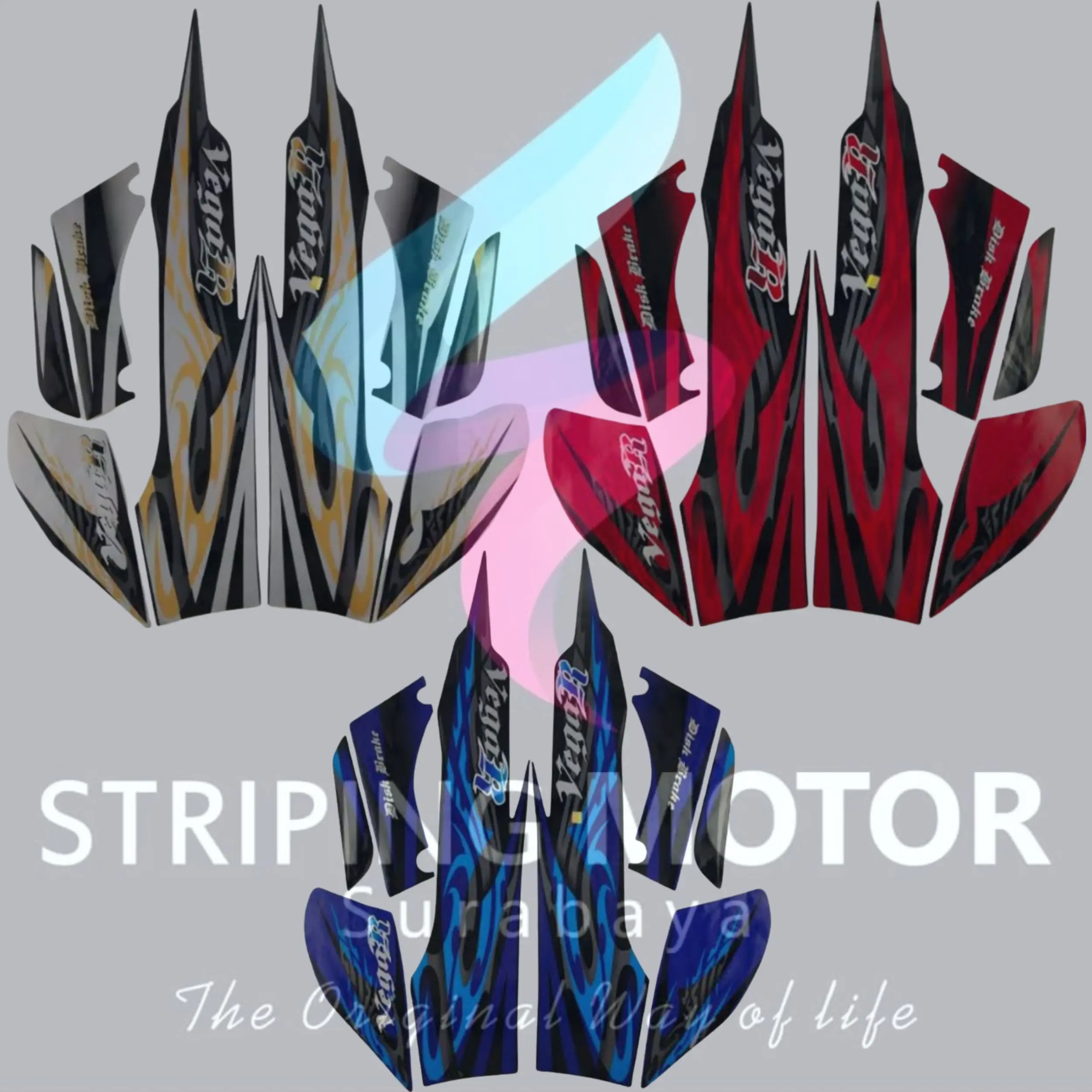 Striping original motor Yamaha New Vega R Tahun 2008 - 2009 accesoris Aksesoris Motorcycle