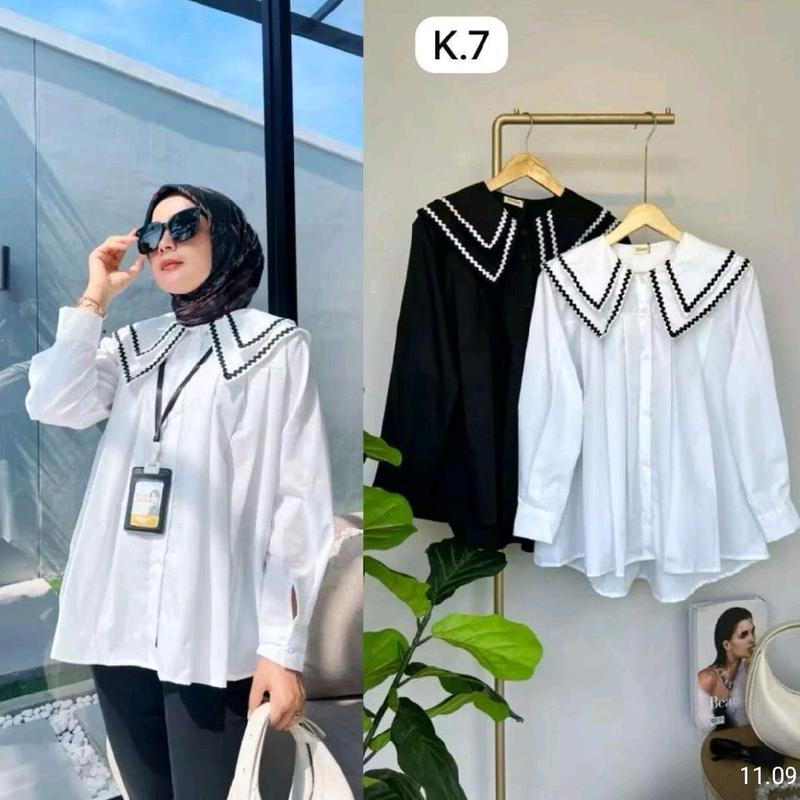 KEMEJA BLOUSE SAILORMON BAHAN SOFT KATUN PREMIUM ALL SIZE FIT TO L LD 110 CM HABISIN STOK 1