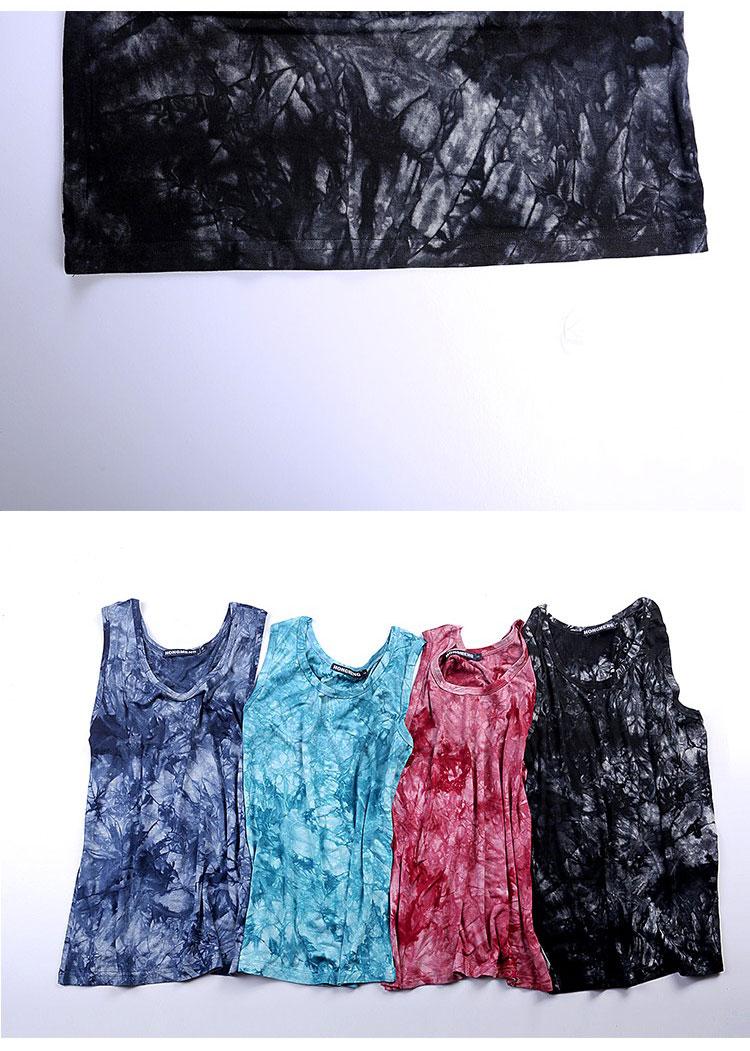 Product Introduction of 2024 summer men's casual thin vest youth round neck sleeveless ink mercerized cotton sweat absorbing base shirt men Menswear Tops Human Crewneck 11