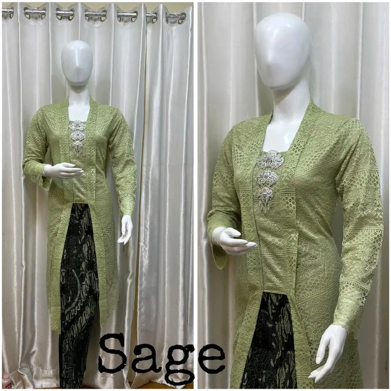 SET KEBAYA KUTU BARU TUNIK BRUKAT/KEBAYA SERAGAMAN/KEBAYA WANITA PESTA 3