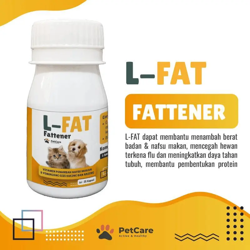Vitamin Penambah Nafsu Makan Kucing dan Anjing L FAT FATTENER 25 Caps Premium For Cat|vitamin nafsu makan kucing 1