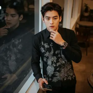 COKLAT MAHOGANI  kemeja batik baju batik pria slimfit lengan panjang lapis furing motif ARYA MAHOGANI bahan katun halus tebal premium