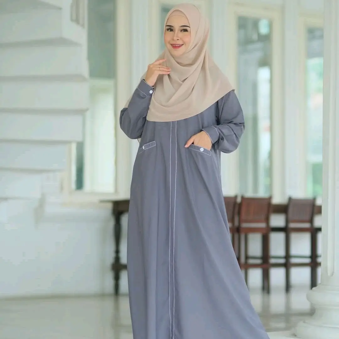 ARIN ABAYA DRESS BAHAN WOLFIS PREMIUM / GAMIS ABAYA SYAR'I PREMIUM SIZE S-XXL / ABAYA BASIC Muslim Wanita Hitam Syari Turki Kaftan Maxi Simple