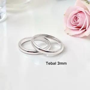 Cincin Polos Silver (Size 6-10) • Cincin Polos • Cincin Warna Silver • Titanity Jewelry