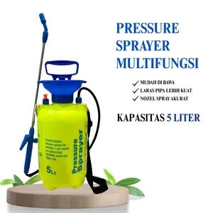 FARMLAND Pressure Sprayer 5 Liter Manual Alat Penyemprotan Tanaman Semprotan Pertanian Pompa dengan Trigger Lock & Tali Bahu Adjustable Biru Mix Kuning