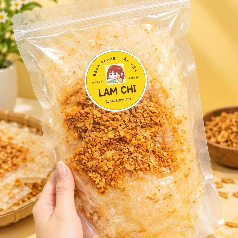 Combo 2 bịch BÁNH TRÁNG MUỐI TỎI PHI giòn rụm ( siêu nhiều tỏi ) thơm ngon đậm đà - Bánh Tráng Lam Chi