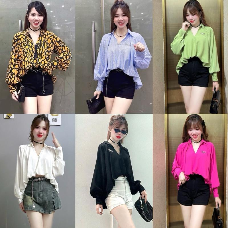 Áo somi Nữ Phom Phồng Bồng bềnh (From Rộng) Voi Nhung