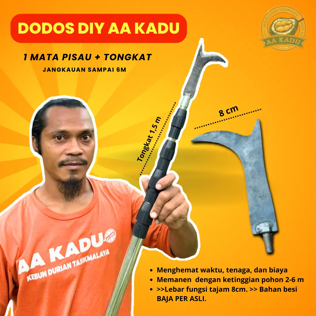 Dodos DIY AA Kadu Memudahkan panen jangkauan sampai 6m Include Tongkat Panjang 1.5m
