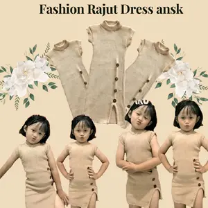 (Serba Murah) - Fashion Korean Style - Atasan Dress Rajut CURLY Anak Perempuan Usia 3-5 Tahun Lengan Pendek - Baju Anak Cewe lucuu