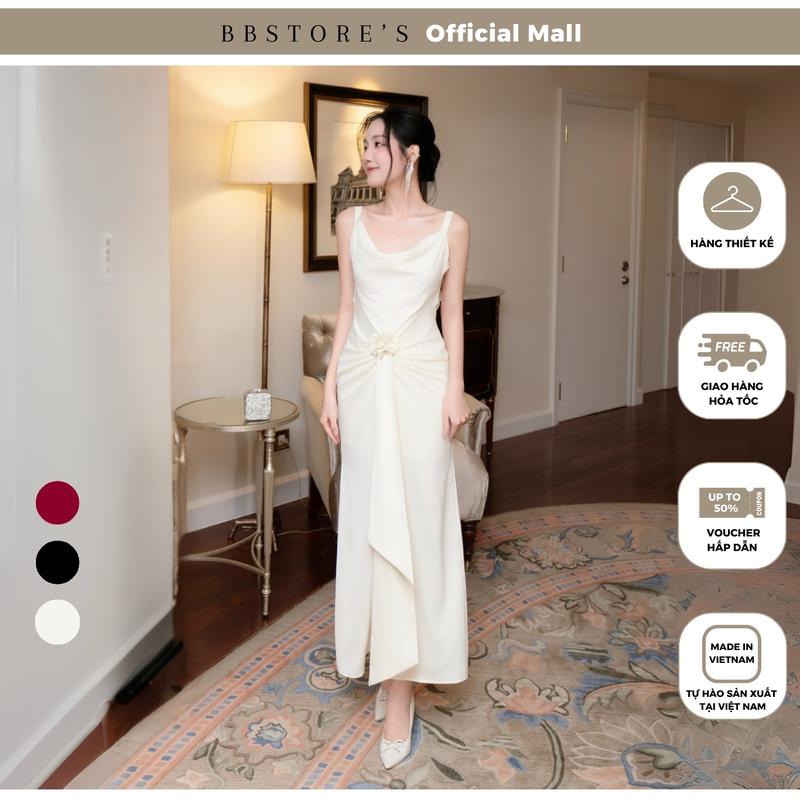 Đầm Body Hai Dây Dự Tiệc Form Dài Đuôi Cá Hở Lưng Gợi Cảm BBSTORE'S - D3531