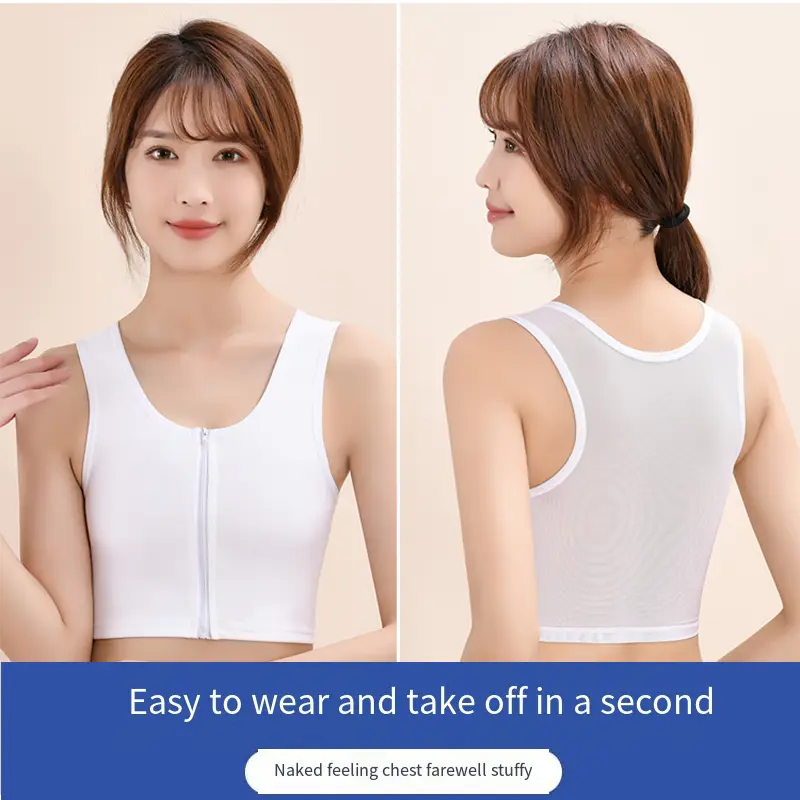 Áo Ngực, Đồ Lót Nữ, Thiết Kế Liền Mạch, Mỏng, Có Khóa Kéo, Chống Sốc, Quấn Ngực, Thu Nhỏ Ngực, Thích Hợp Cho Các Hoạt Động Les