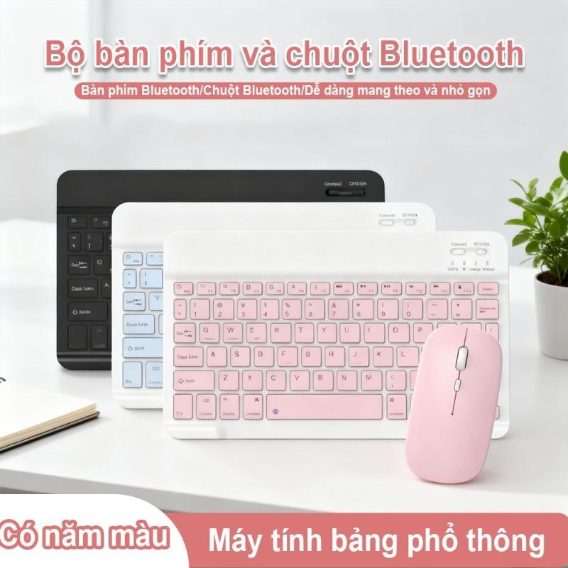 Bàn Phím Bluetooth 10 Inch Siêu Mỏng Kèm Chuột, Bộ Bàn Phím Chuột Cho Điện Thoại iPad Máy Tính
