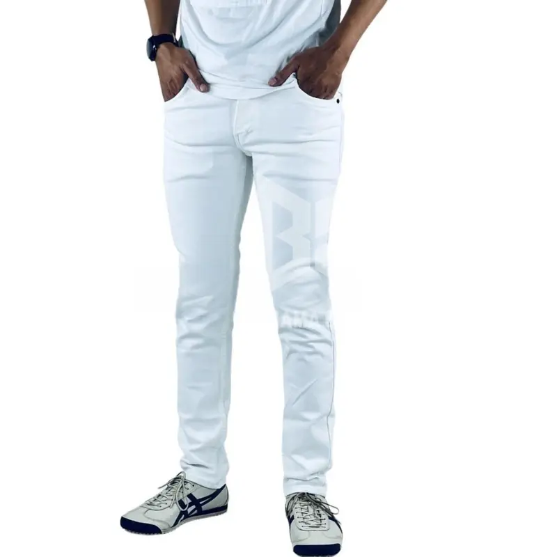 CELANA PANJANG JEANS DENIM PUTIH SLIM FIT STRETCH SLIM FIT SKINNY Nyaman Santai Pria Muda Biru Hitam Celana Panjang 2