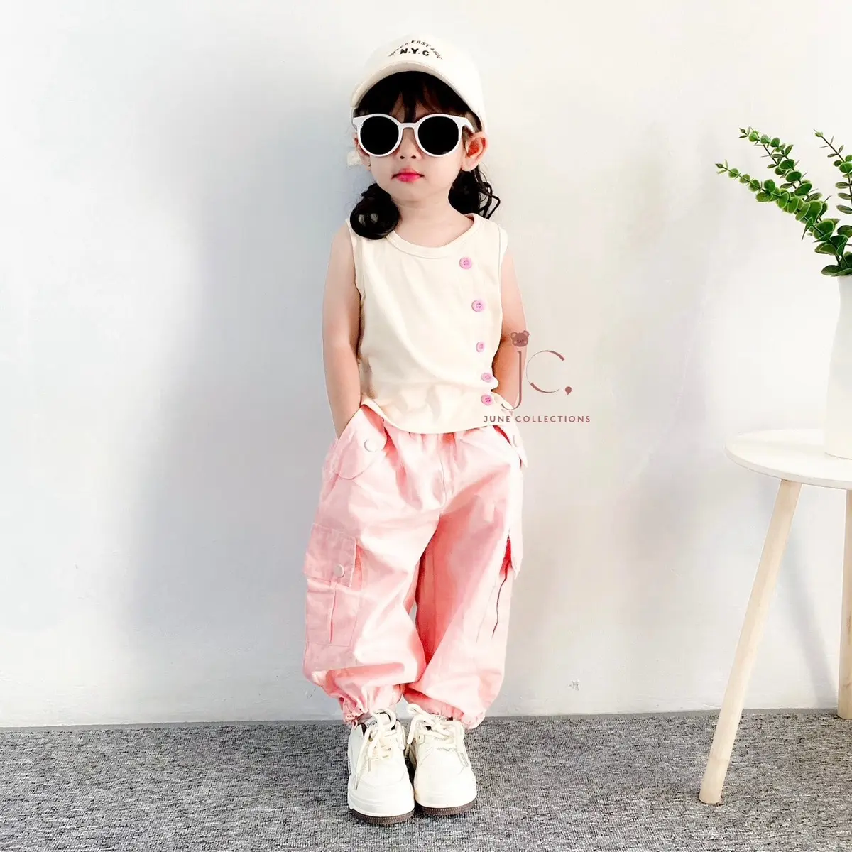 JUNECOLLECTIONS SETELAN CELANA CARGO HITS ANAK PEREMPUAN Fashion CELANA ANAK CEWEK WARNA NUDE PINK SETELAN CELANA PANJANG #602 Baju