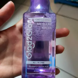 Glad2Glow Pore Clearing Micellar Water 130ml /230ml/ 300ml - All in One For All Skin Type Menghapus Makeup Waterproof Membersihkan Pori Pori Meratakan Tekstur Kulit Mengembalikan Kesegaran Glowingnya Seharian G2G