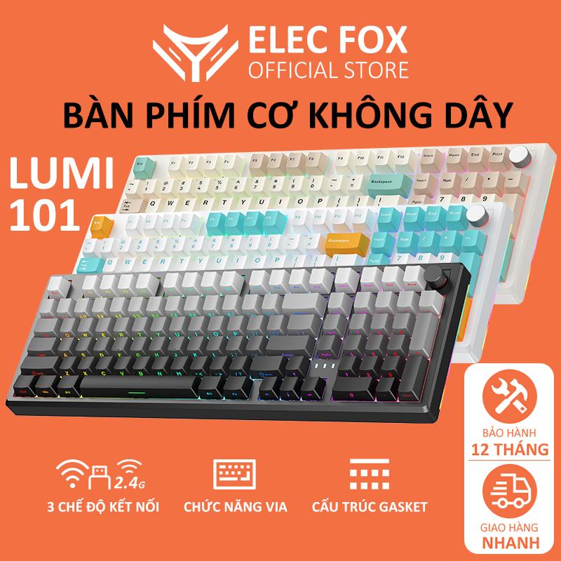 ELECFOX Bàn phím cơ không dây LUMI101 Kết nối 3 chế độ Thiết kế Hot-Swappable thay switch dễ dàng 